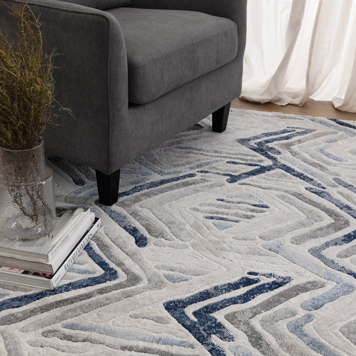 Bloom Jewel Blue Grey Rug