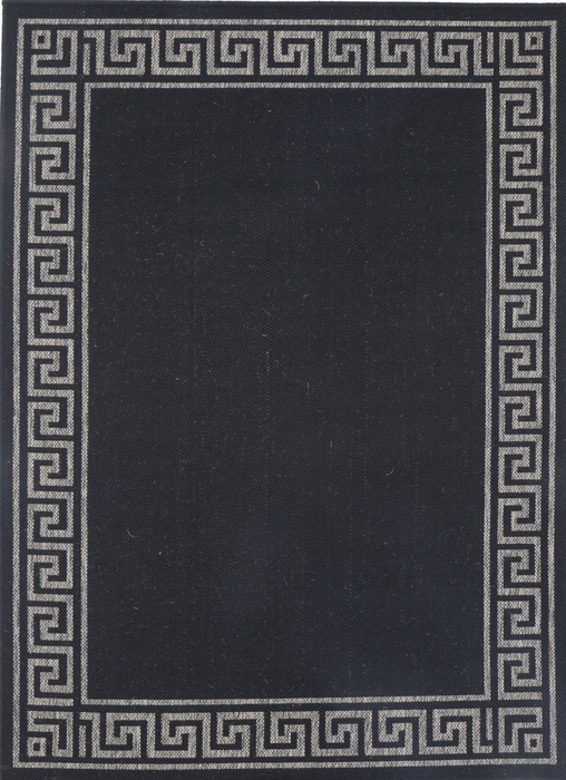 Sisalo Vercase Bordered Black Grey Bordered Rug