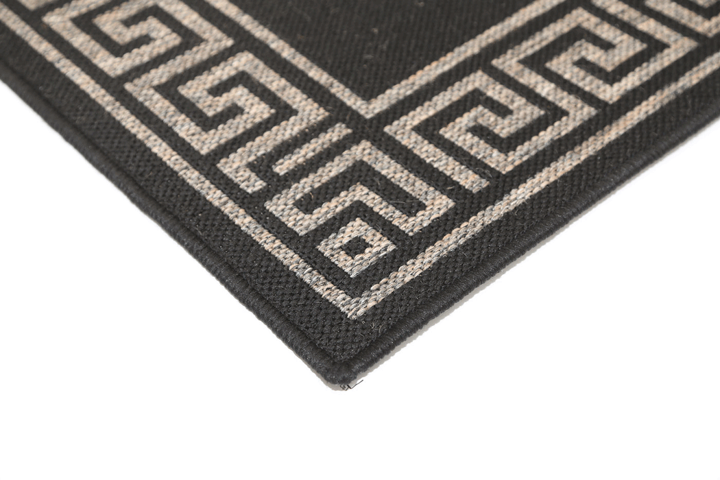 Sisalo Vercase Bordered Black Grey Bordered Rug