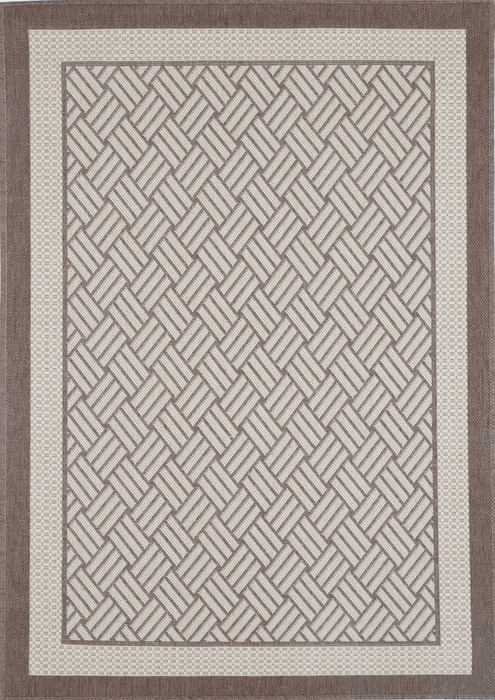 Sisalo Geometric Bordered Beige Rug