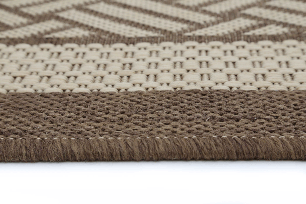 Sisalo Geometric Bordered Beige Rug