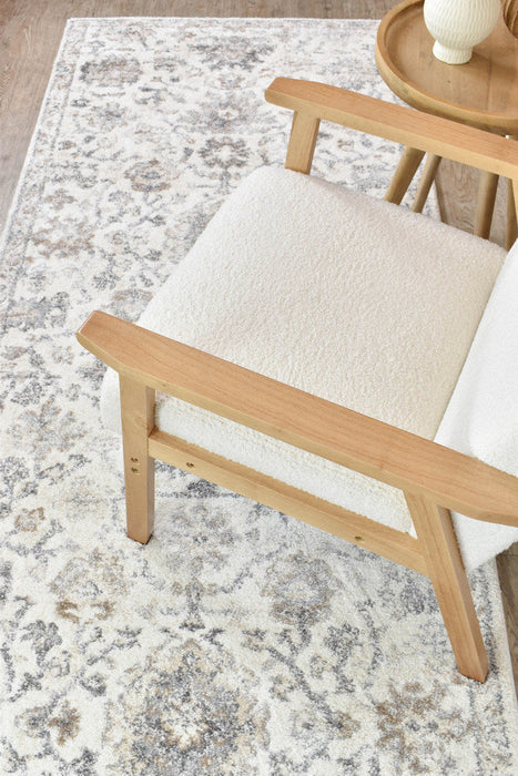 Sophia Pearl Bloom Grey Beige Runner Rug