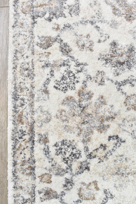 Sophia Pearl Bloom Grey Beige Runner Rug