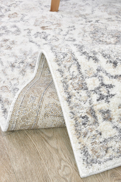 Sophia Pearl Bloom Grey Beige Runner Rug