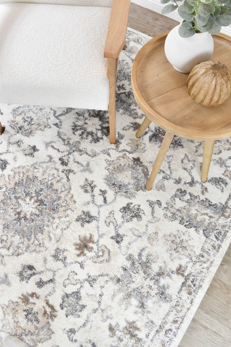 Sophia Pearl Bloom Grey Beige Rug