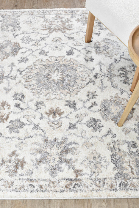 Sophia Pearl Bloom Grey Beige Rug