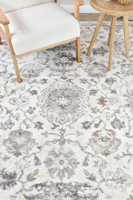 Sophia Pearl Bloom Grey Beige Rug