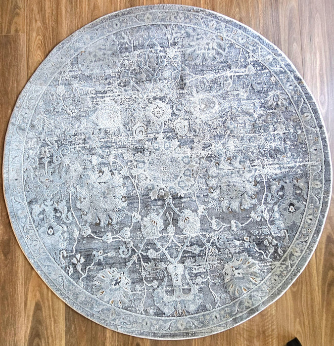 Zonal Edirne Grey Round Rug