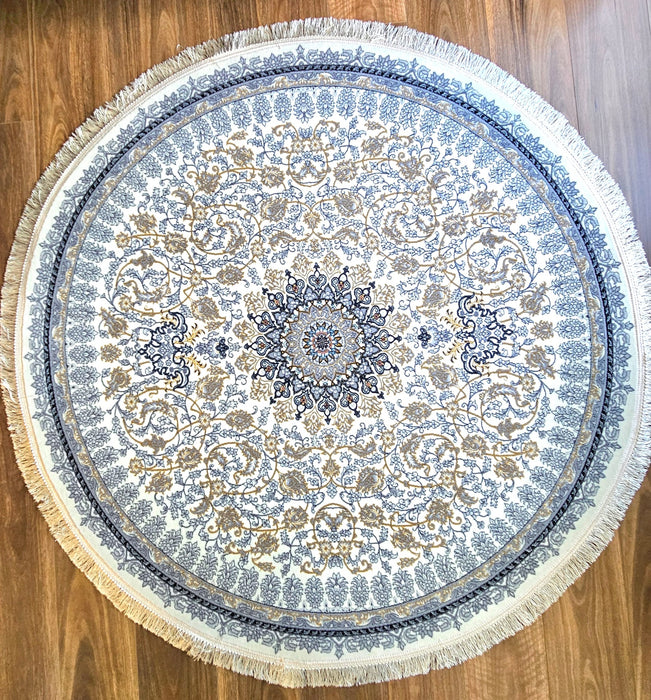 Arsham Floret Silver Cream Round Rug