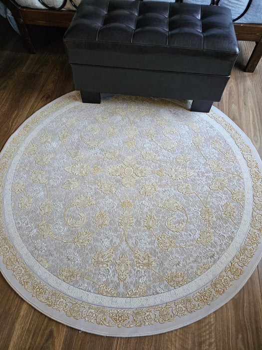 Arsham Bud Silver Beige Round Rug