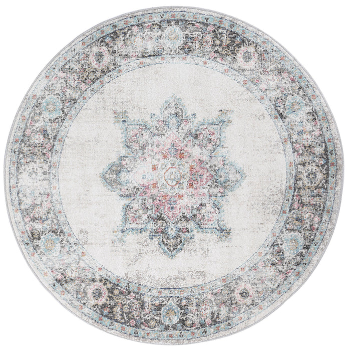 Chamber Crystal Transitional Cream Round Rug