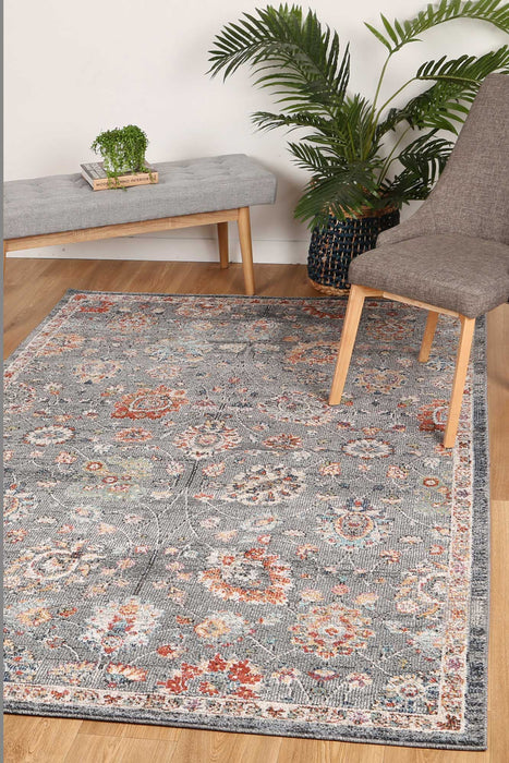 Ezra Grey Floral Rug