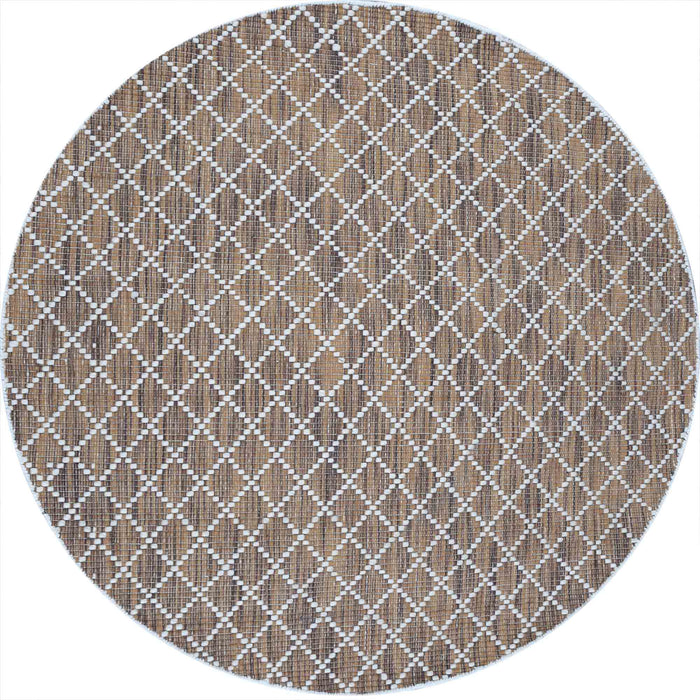 Puzzle Brown Round Rug