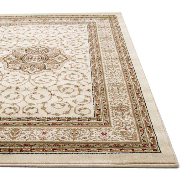 Medallion Classic Design Ivory Runner Rug