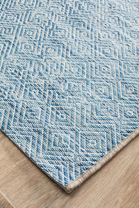 Courtyard Deck  blue Runner Rug