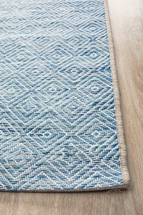 Courtyard Deck  blue Runner Rug