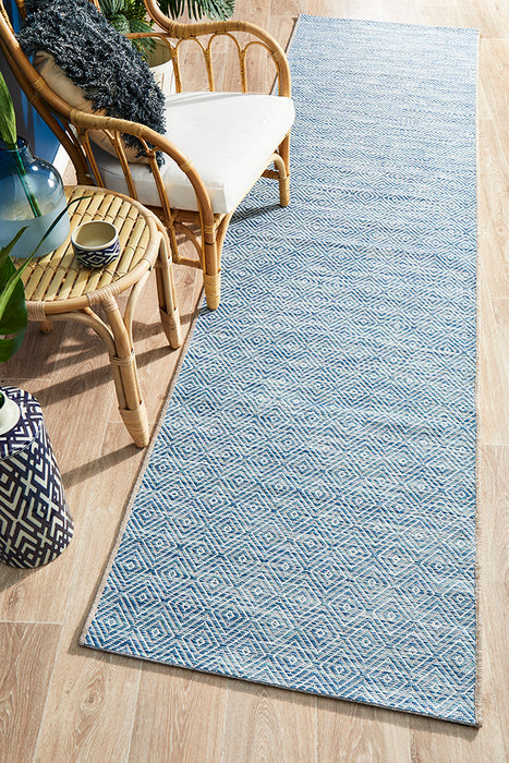 Courtyard Deck  blue Runner Rug