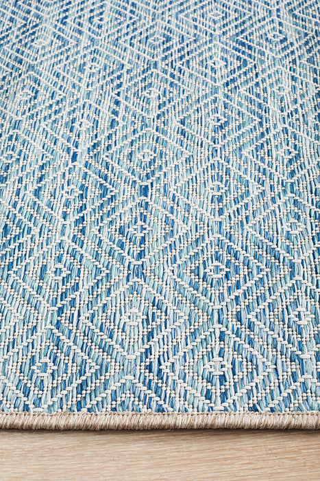 Courtyard Deck  blue Runner Rug