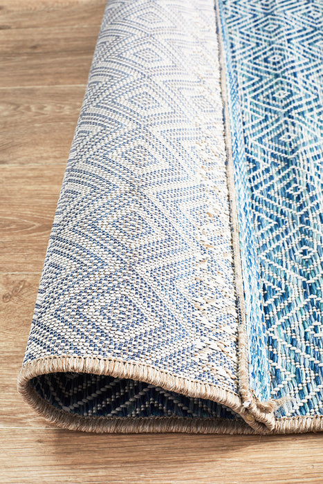 Courtyard Deck  blue Runner Rug