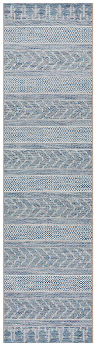 Courtyard Patio Blue Runner Rug