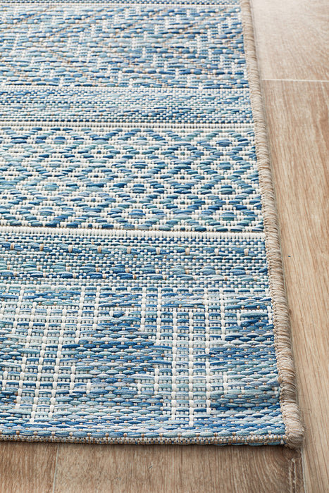 Courtyard Patio Blue Runner Rug