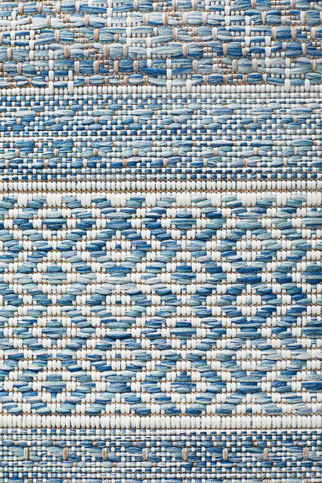 Courtyard Patio Blue Runner Rug