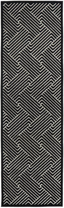 Edfu Theme Black & Gold Runner Rug