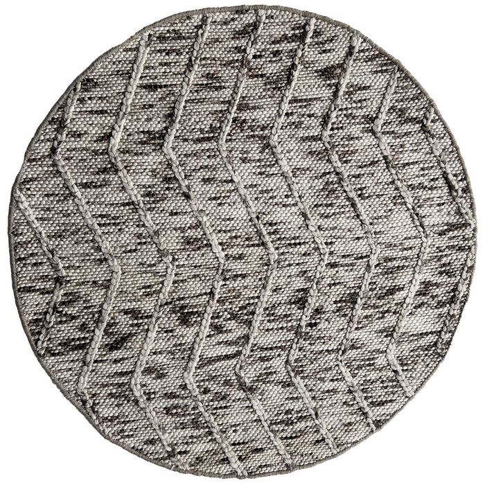 Zig Zag Natural Round Rug